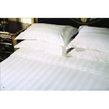 White Satin Stripe Hotel Feuille de lit